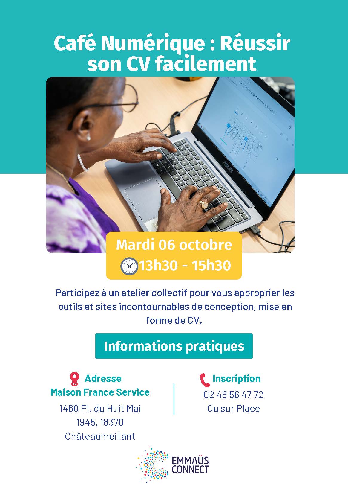 Flyer CV Chateaumeillant Café Numérique